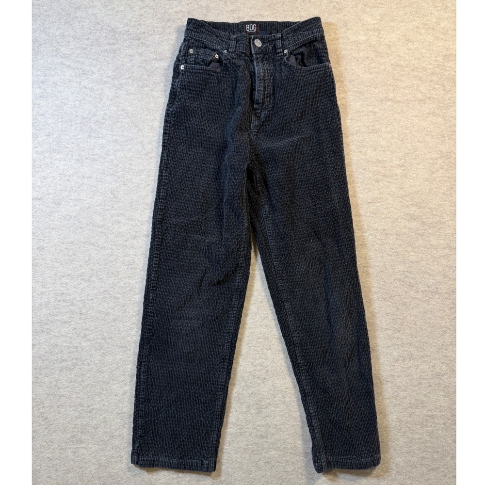 BDG Urban Outfitters Women Black Popcorn Corduroy High Waist Straight Pants 26
